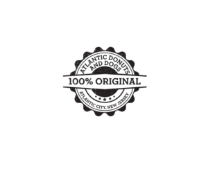 Need a logo that looks similar to a certification seal with the name around the outside and 100% original in the center. Atlantic Donuts and Dogs Atlantic City, New Jersey | Logo Design by benito