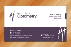 Business Card Design by Sarmishtha Chattopadhyay_loginchange for Aaron Henry Optometry  | Design: #15049001