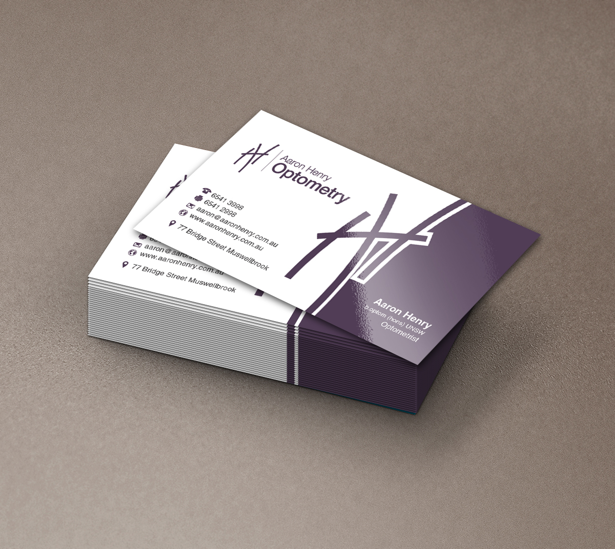 Business Card Design by Sarmishtha Chattopadhyay_loginchange for Aaron Henry Optometry  | Design #15059196