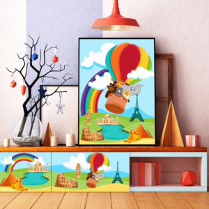 Hot Air Balloons themed Kids furniture need illustration design  | Diseño Con Ilustración por GraybarBldg421