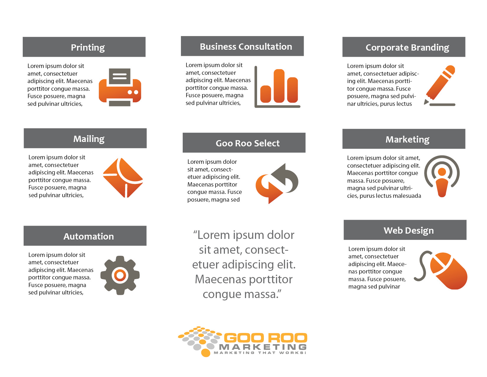 Catalogue Design by Logo Design Guru for Goo Roo Marketing | Design #1244
