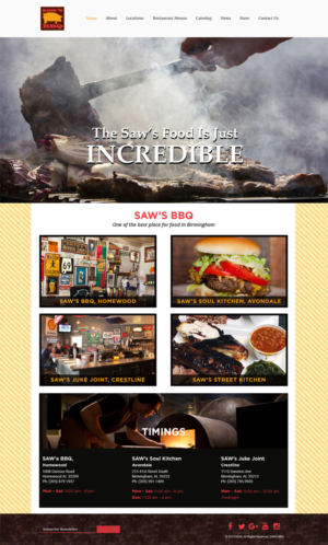Website Comps for Famous Southern BBQ Restaurant in Alabama | Diseño Web por Expert Designer