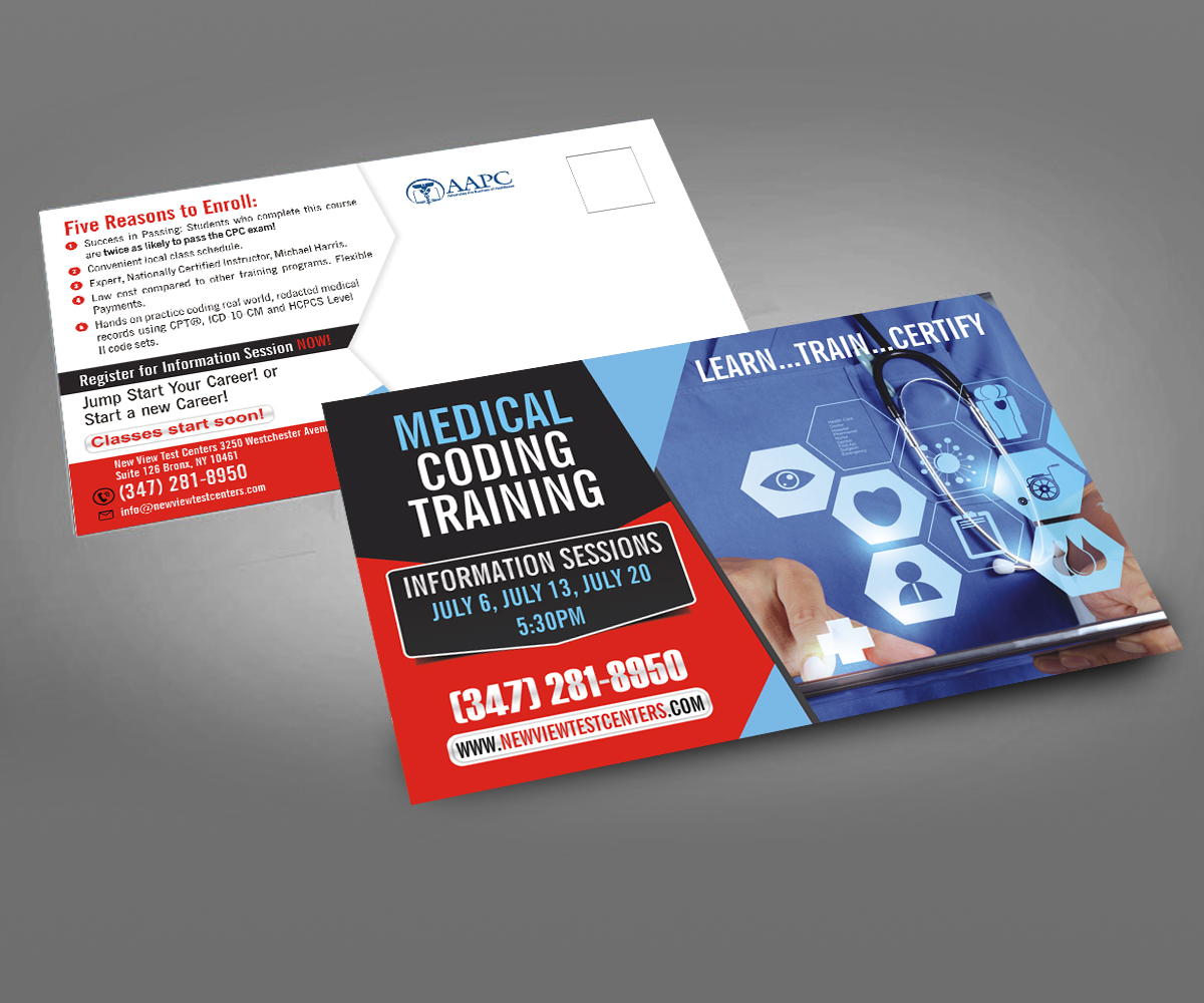Postcard Design by Designers Hub for New View Test Centers, LLC | Design #15085458