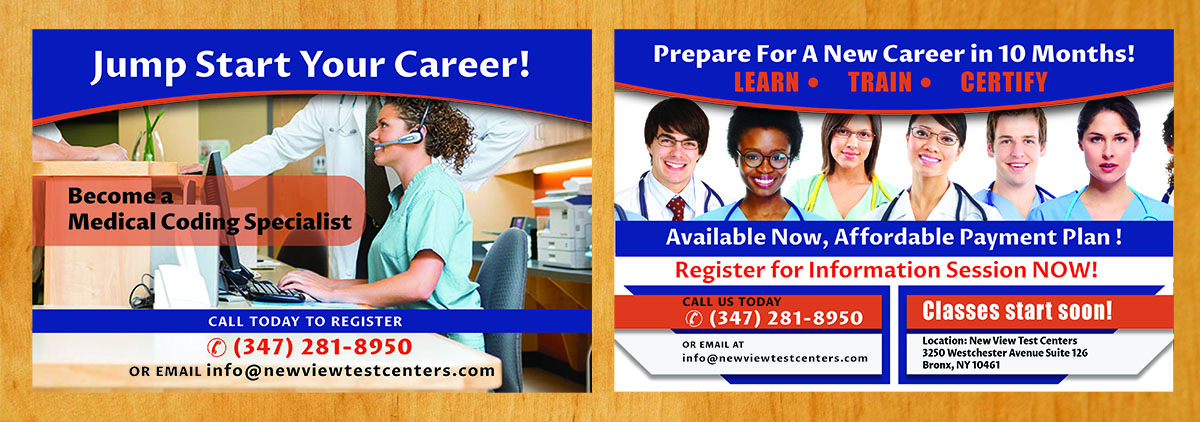 Postcard Design by Venus L. Penaflor for New View Test Centers, LLC | Design #15086091