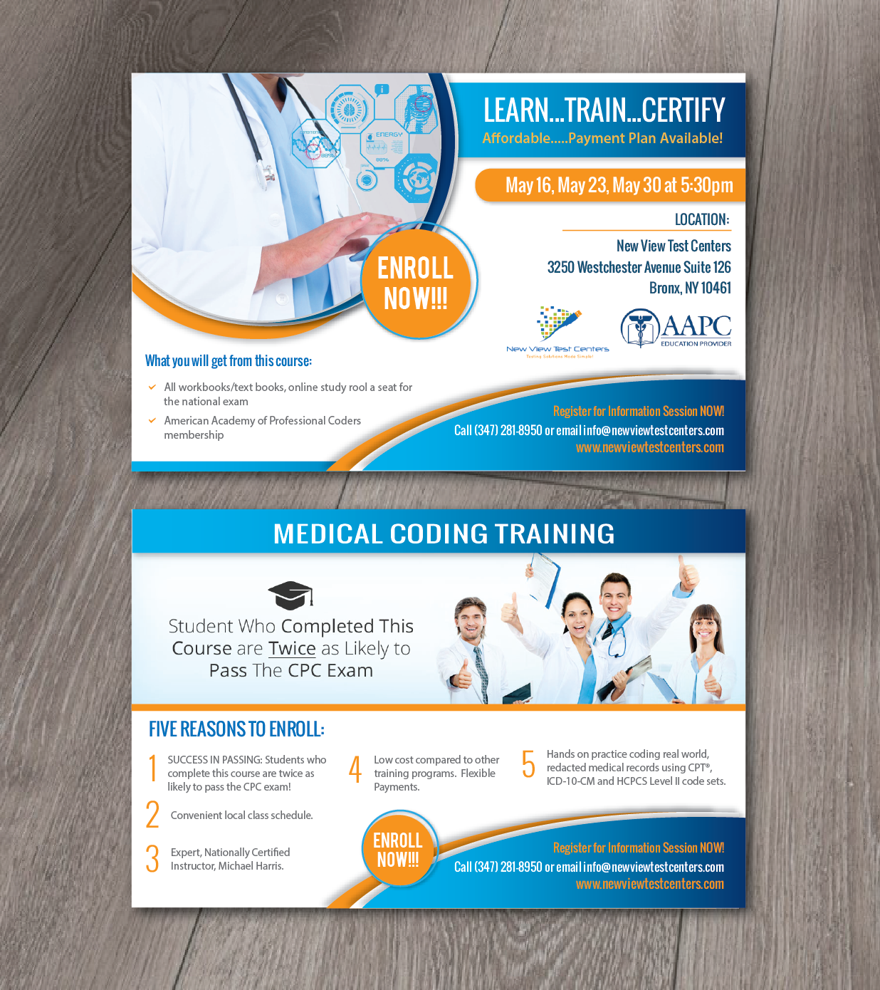 Postcard Design by alex989 for New View Test Centers, LLC | Design #15090351