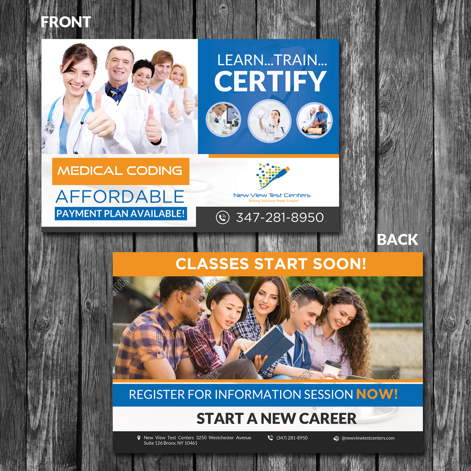 Postcard Design by creative.bugs for New View Test Centers, LLC | Design #15094375
