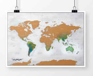 Map of the World - detailed cartography - watercolor scheme | Illustration Design by nafizrahat