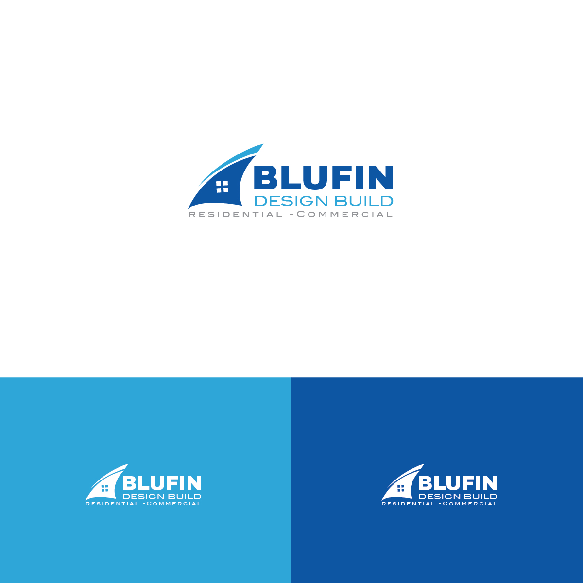 Logo Design by Deziners Zone for BLUFIN DESIGN-BUILD | Design #15102526