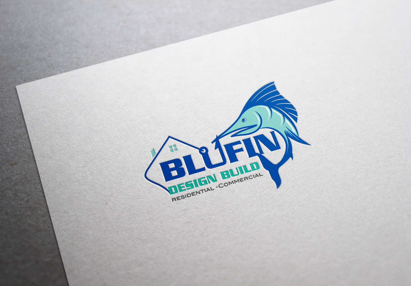 Logo Design by Deziners Zone for BLUFIN DESIGN-BUILD | Design #15102534