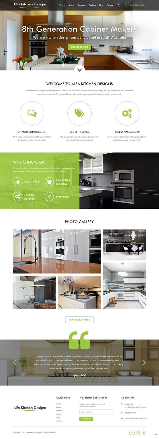Web Design par pb pour alfa kitchen designs | Design #15129081