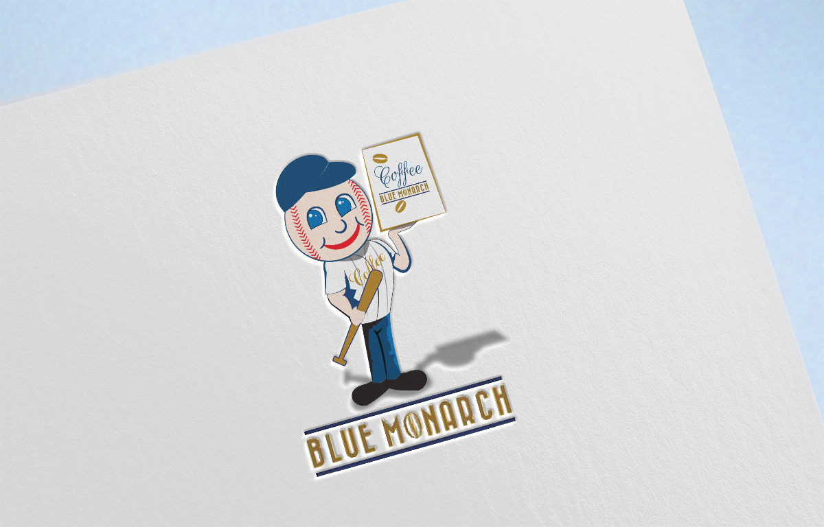 Maskottchen-Design von Wonderful design für Blue Monarch Coffee | Design #15105847