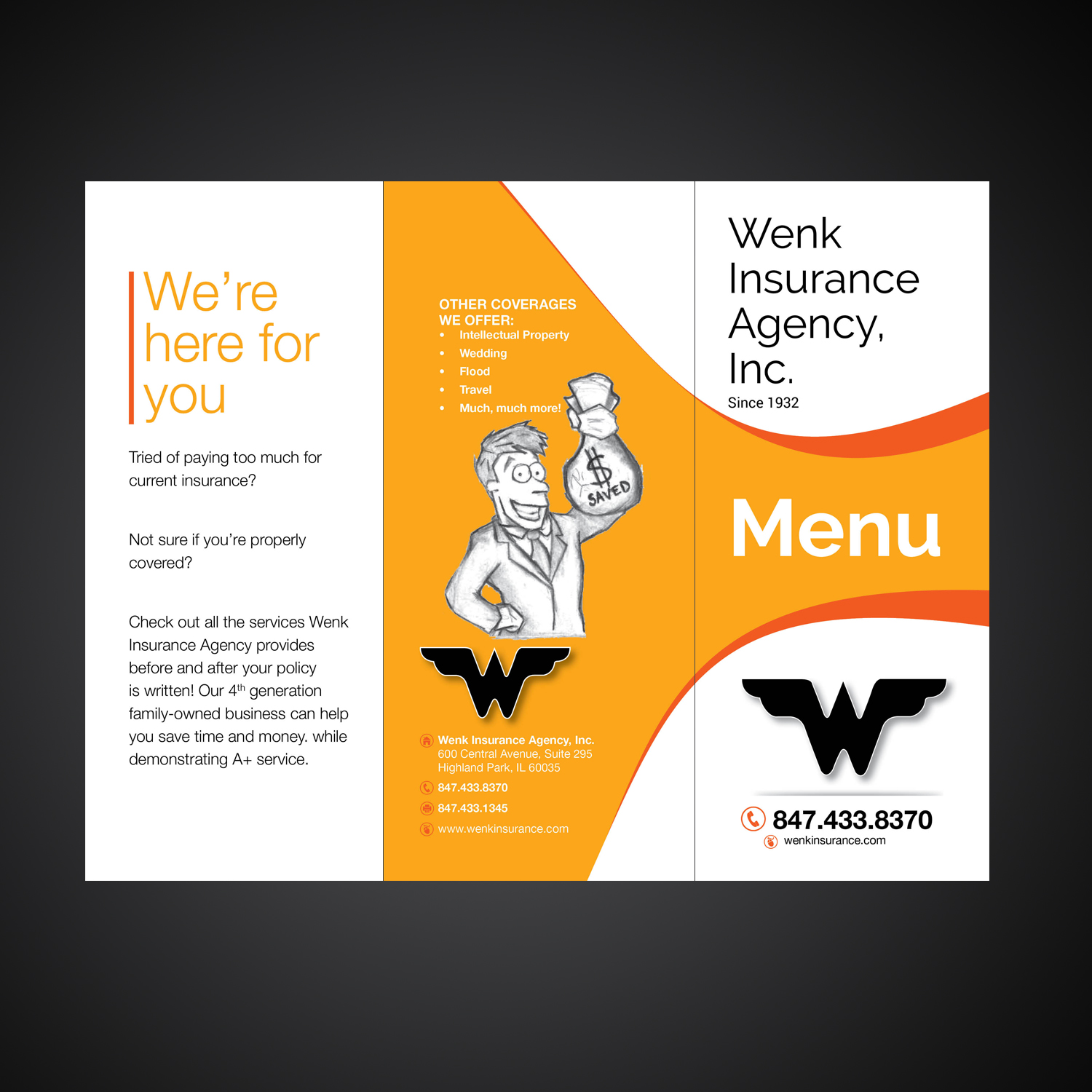 Design de Flyer par Mariyam Khan pour Wenk Insurance Agency, Inc. | Design #15109318