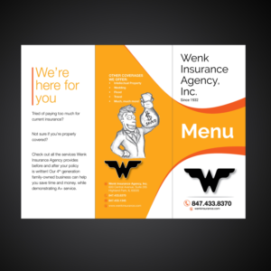 Design de Flyer par Mariyam Khan pour Wenk Insurance Agency, Inc. | Design : #15109318