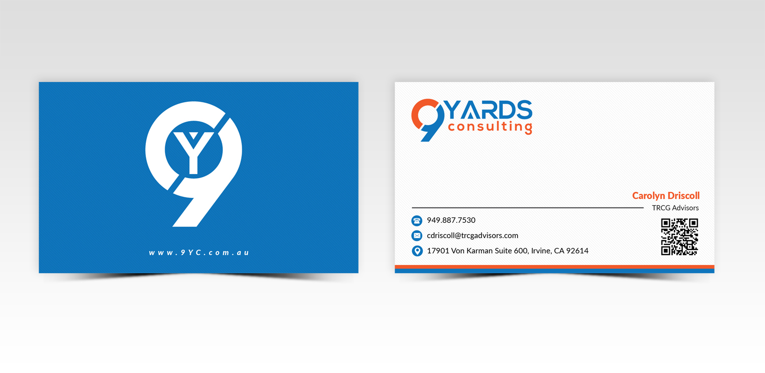 Business Card Design by Pointless Pixels India for 9Yards Consulting | Design #15133670