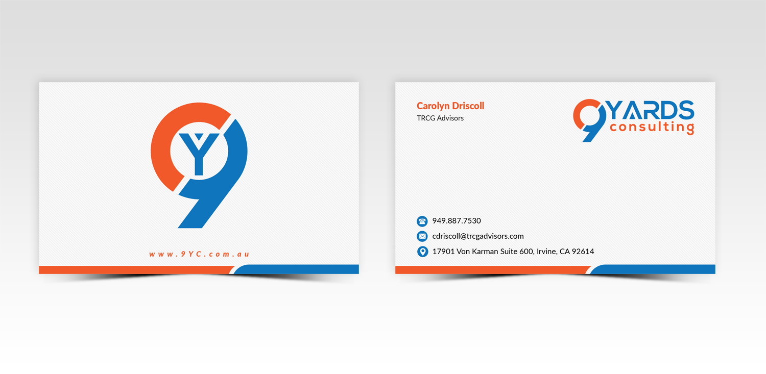 Business Card Design by Pointless Pixels India for 9Yards Consulting | Design #15135288