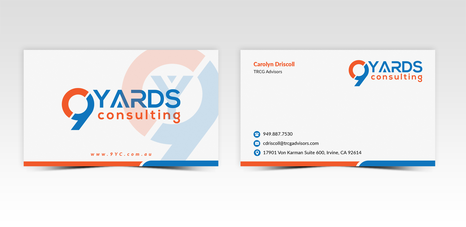 Business Card Design by Pointless Pixels India for 9Yards Consulting | Design #15135289