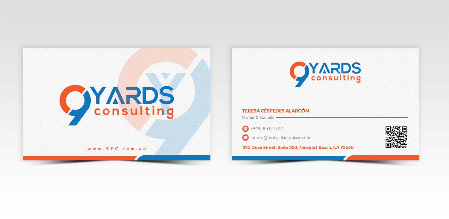Business Card Design by Pointless Pixels India for 9Yards Consulting | Design #15135414