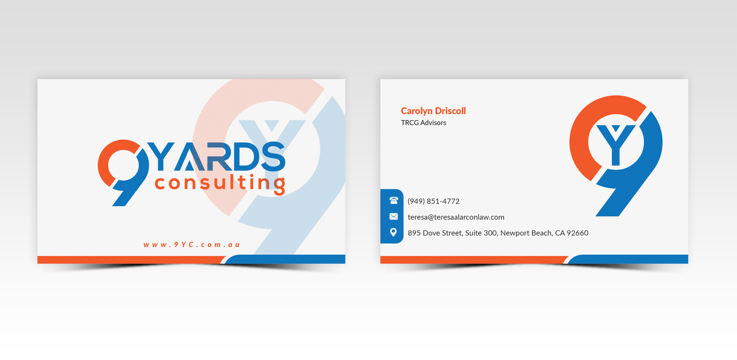 Business Card Design by Pointless Pixels India for 9Yards Consulting | Design #15135417