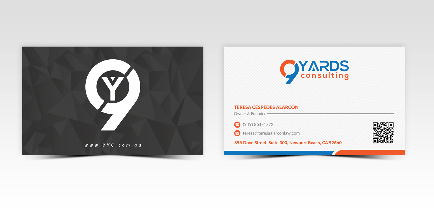 Business Card Design by Pointless Pixels India for 9Yards Consulting | Design #15135434