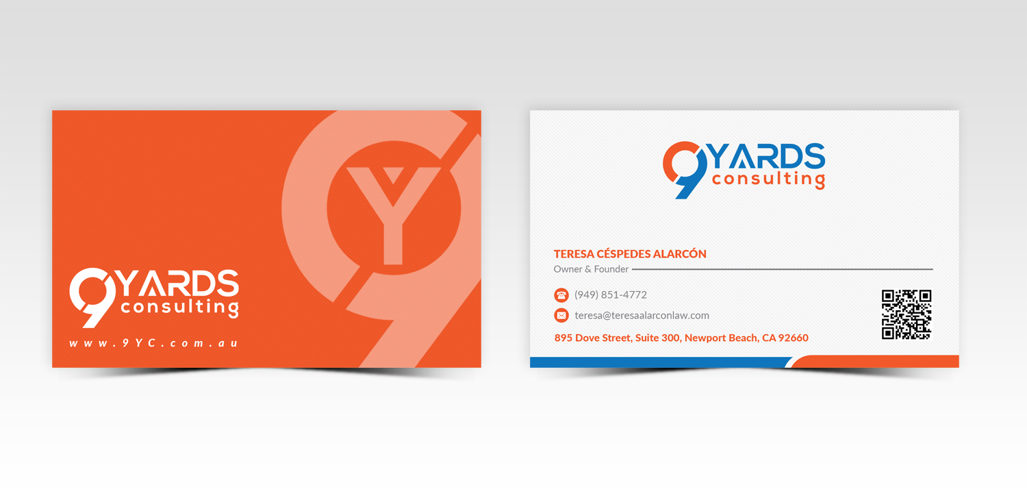Business Card Design by Pointless Pixels India for 9Yards Consulting | Design #15135484