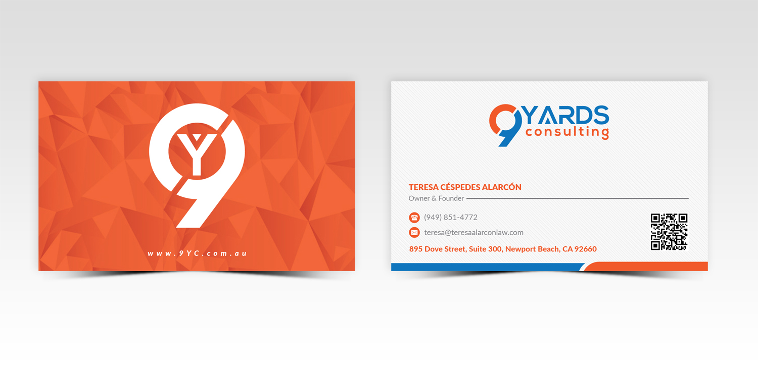 Business Card Design by Pointless Pixels India for 9Yards Consulting | Design #15135487
