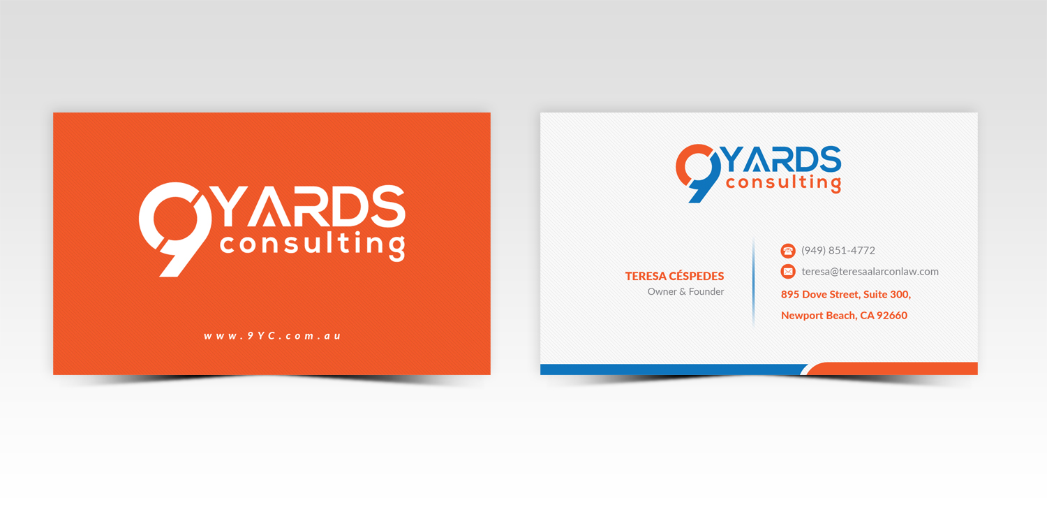 Business Card Design by Pointless Pixels India for 9Yards Consulting | Design #15135630
