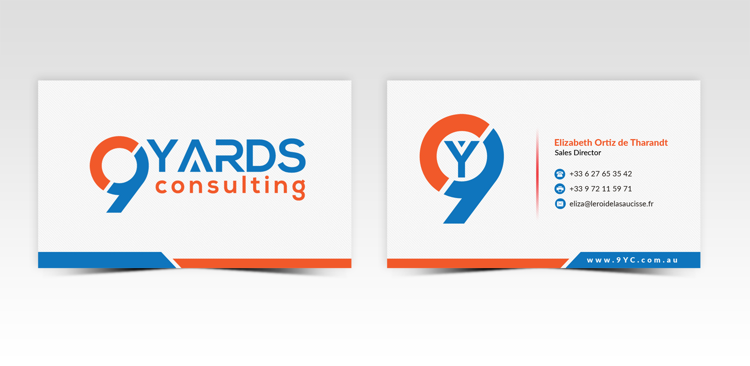 Business Card Design by Pointless Pixels India for 9Yards Consulting | Design #15135755