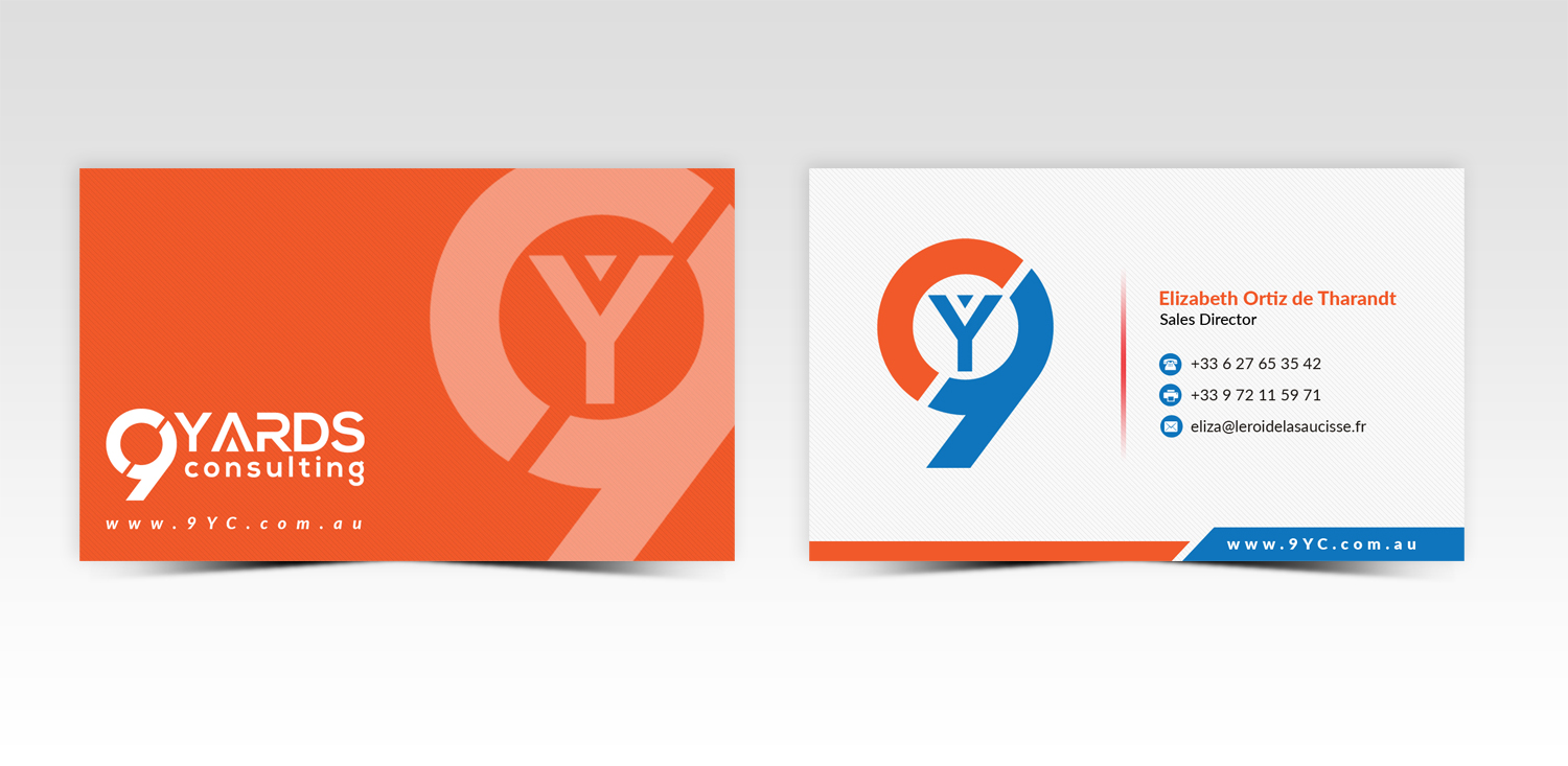 Business Card Design by Pointless Pixels India for 9Yards Consulting | Design #15135757