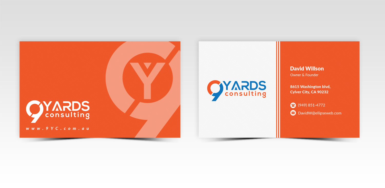 Business Card Design by Pointless Pixels India for 9Yards Consulting | Design #15135857