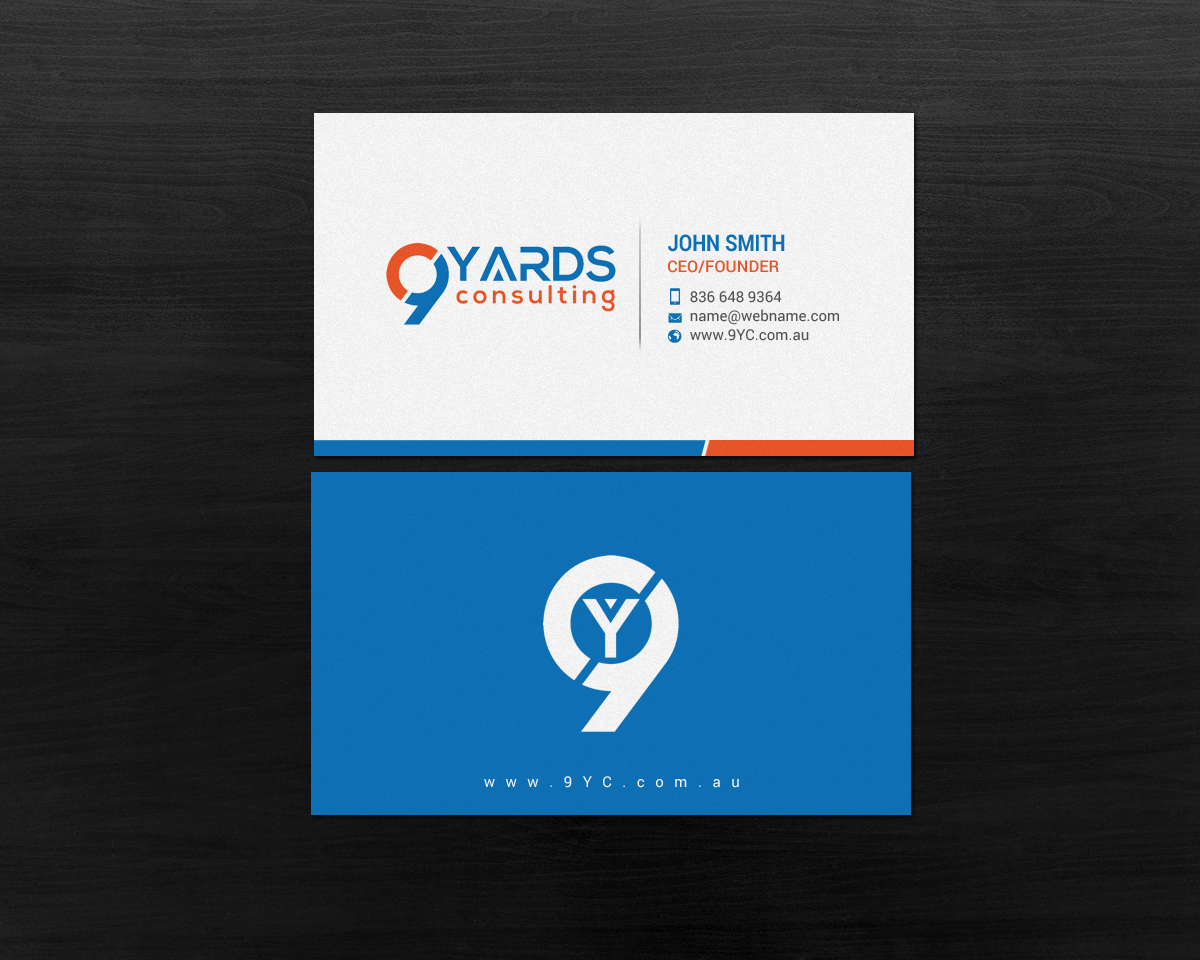 Business Card Design by chandrayaan.creative for 9Yards Consulting | Design #15139547