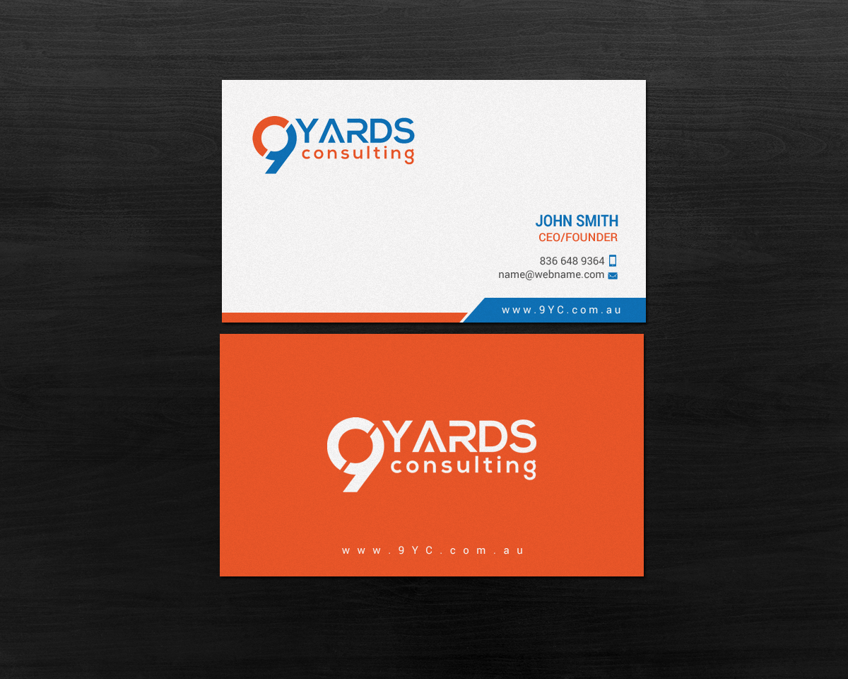 Business Card Design by chandrayaan.creative for 9Yards Consulting | Design #15139575