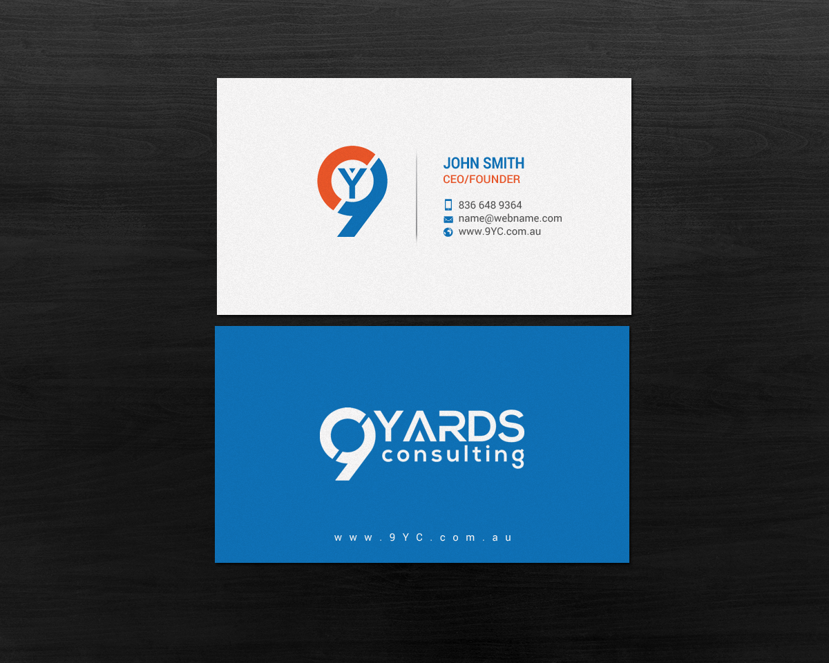 Business Card Design by chandrayaan.creative for 9Yards Consulting | Design #15139579
