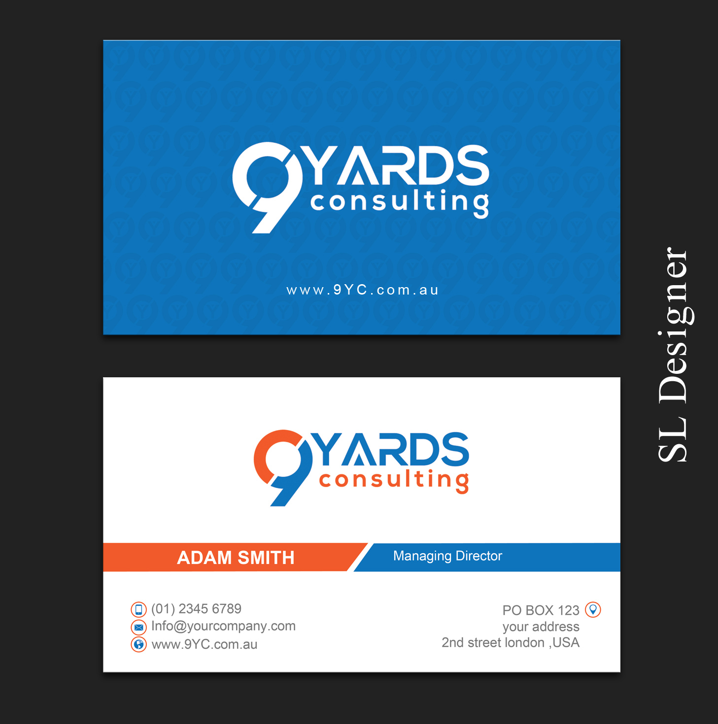 Design de Carte de Visite par SL Designer pour 9Yards Consulting | Design #15135729