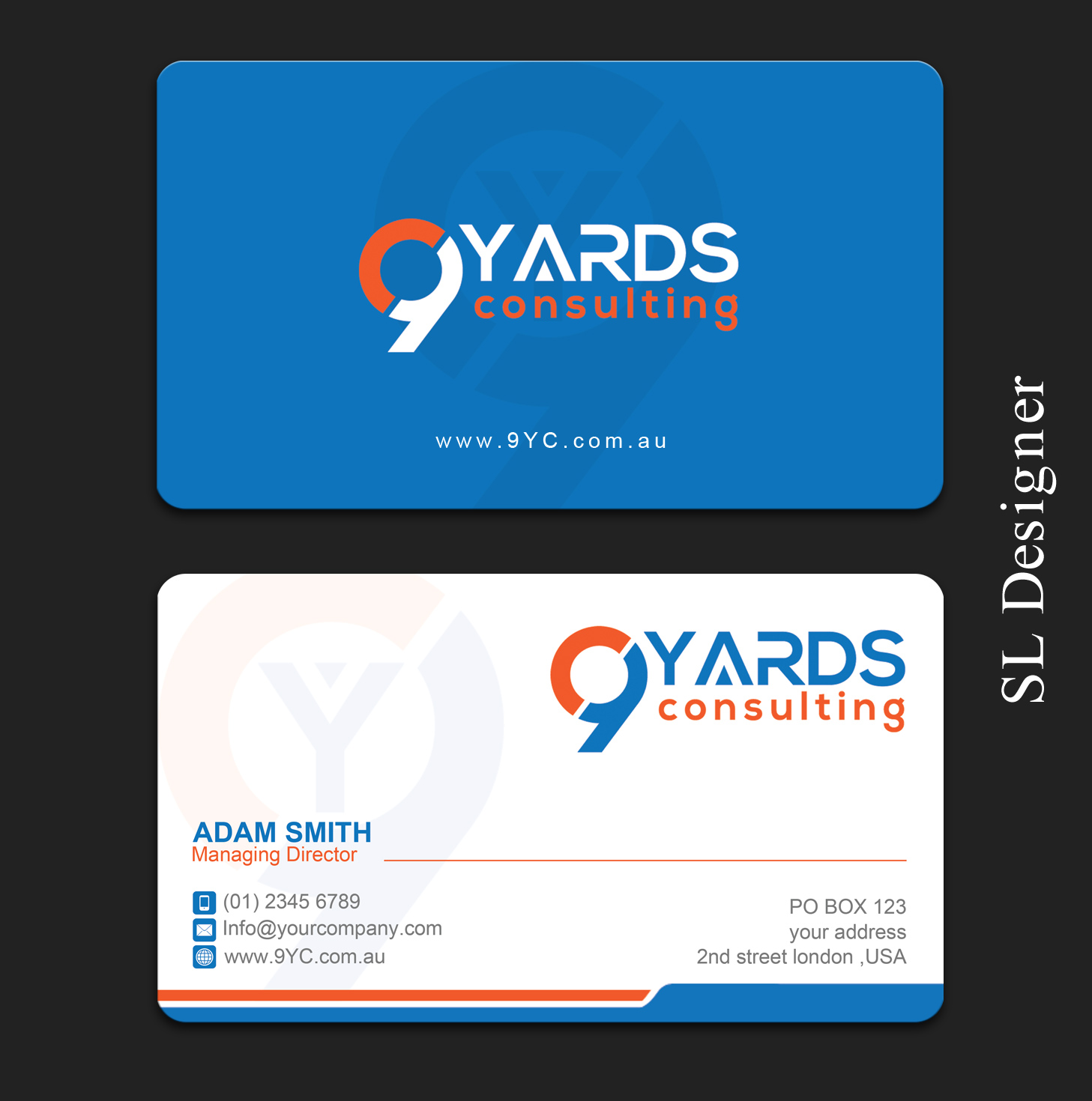 Design de Carte de Visite par SL Designer pour 9Yards Consulting | Design #15135732