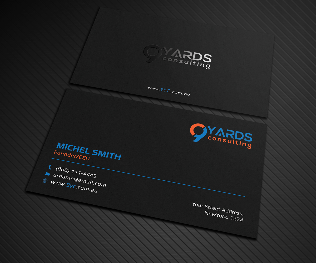 Business Card Design by Graphic Flame for 9Yards Consulting | Design #15138183