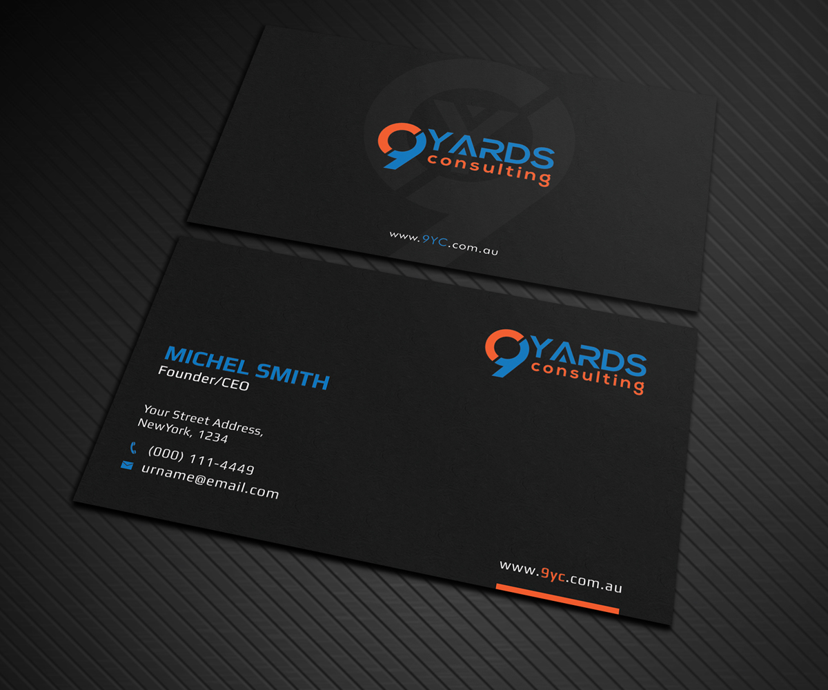 Business Card Design by Graphic Flame for 9Yards Consulting | Design #15138184