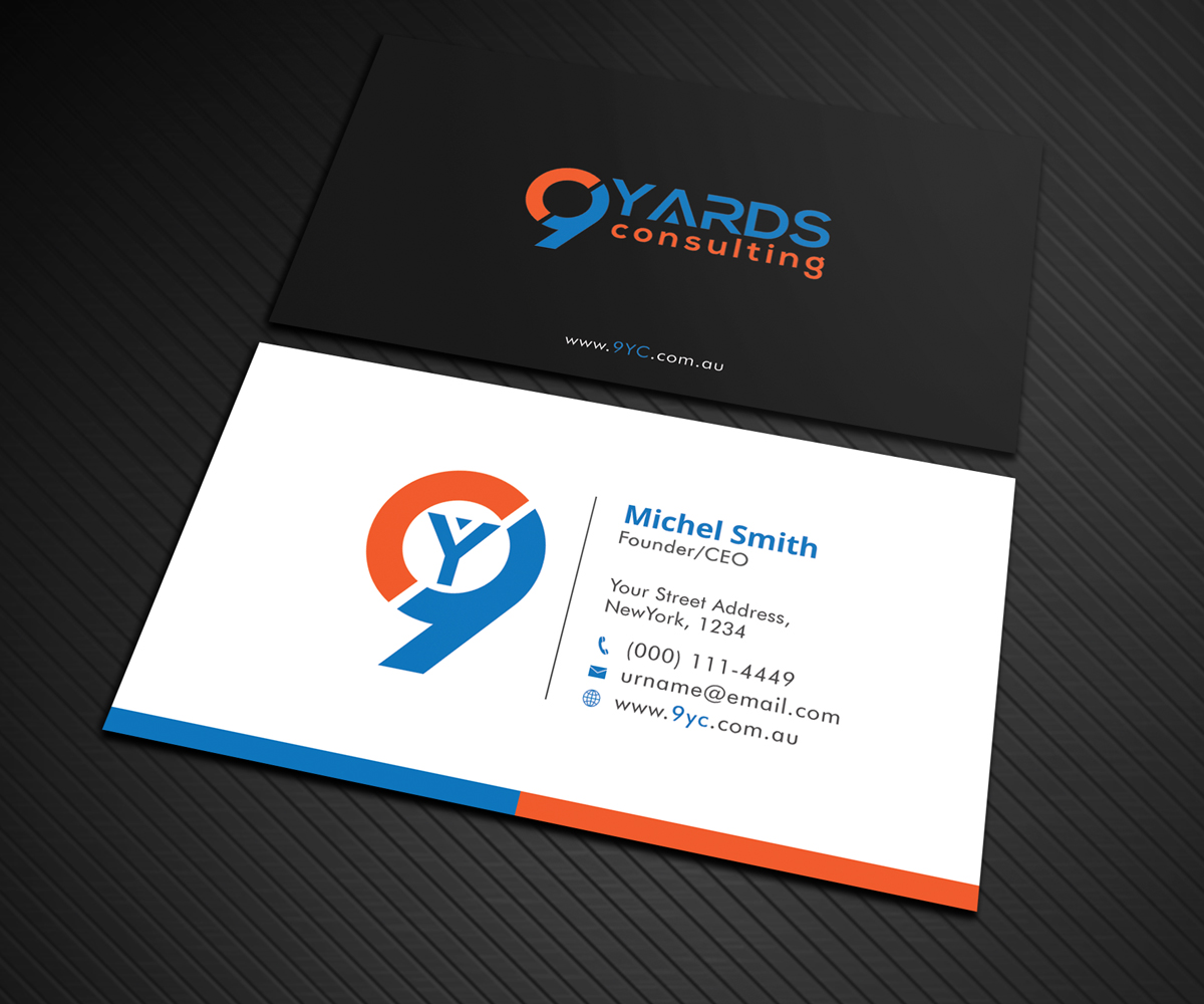 Business Card Design by Graphic Flame for 9Yards Consulting | Design #15138186