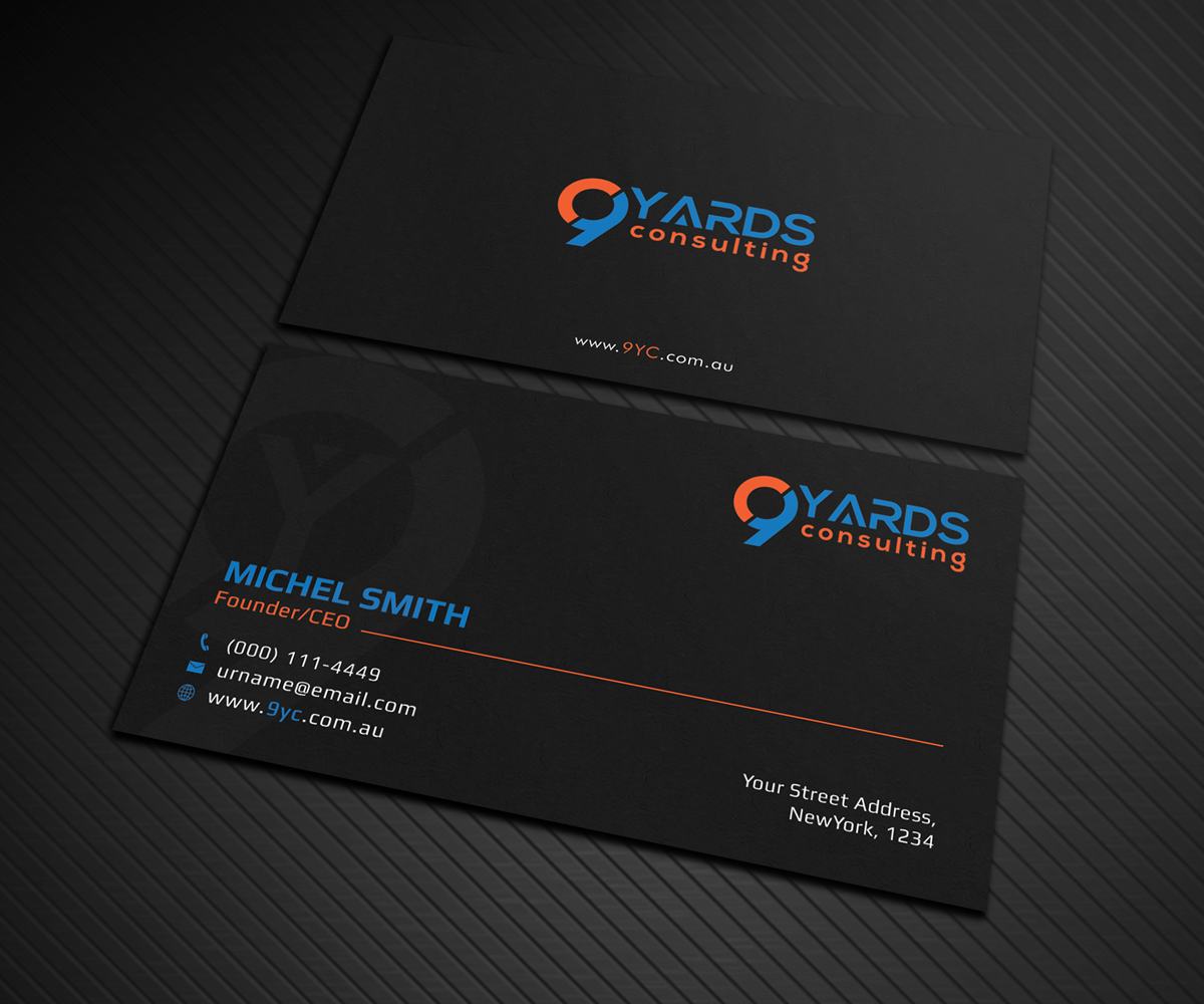 Business Card Design by Graphic Flame for 9Yards Consulting | Design #15138188