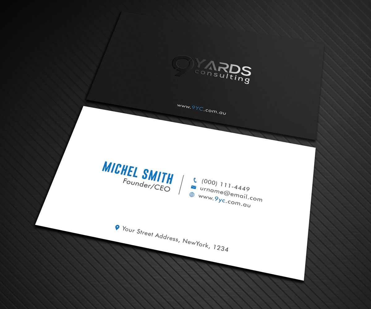 Business Card Design by Graphic Flame for 9Yards Consulting | Design #15138197