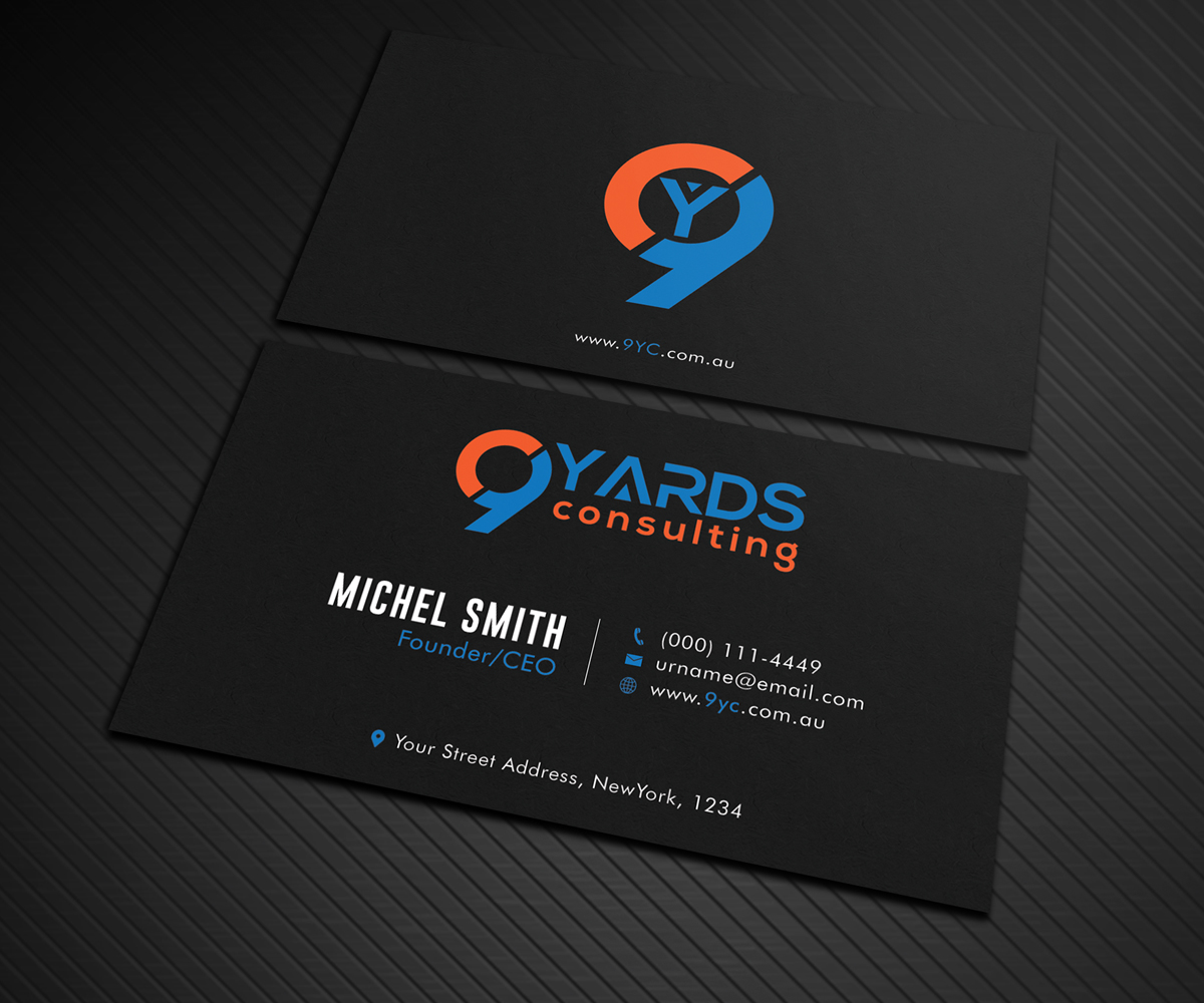 Business Card Design by Graphic Flame for 9Yards Consulting | Design #15138198