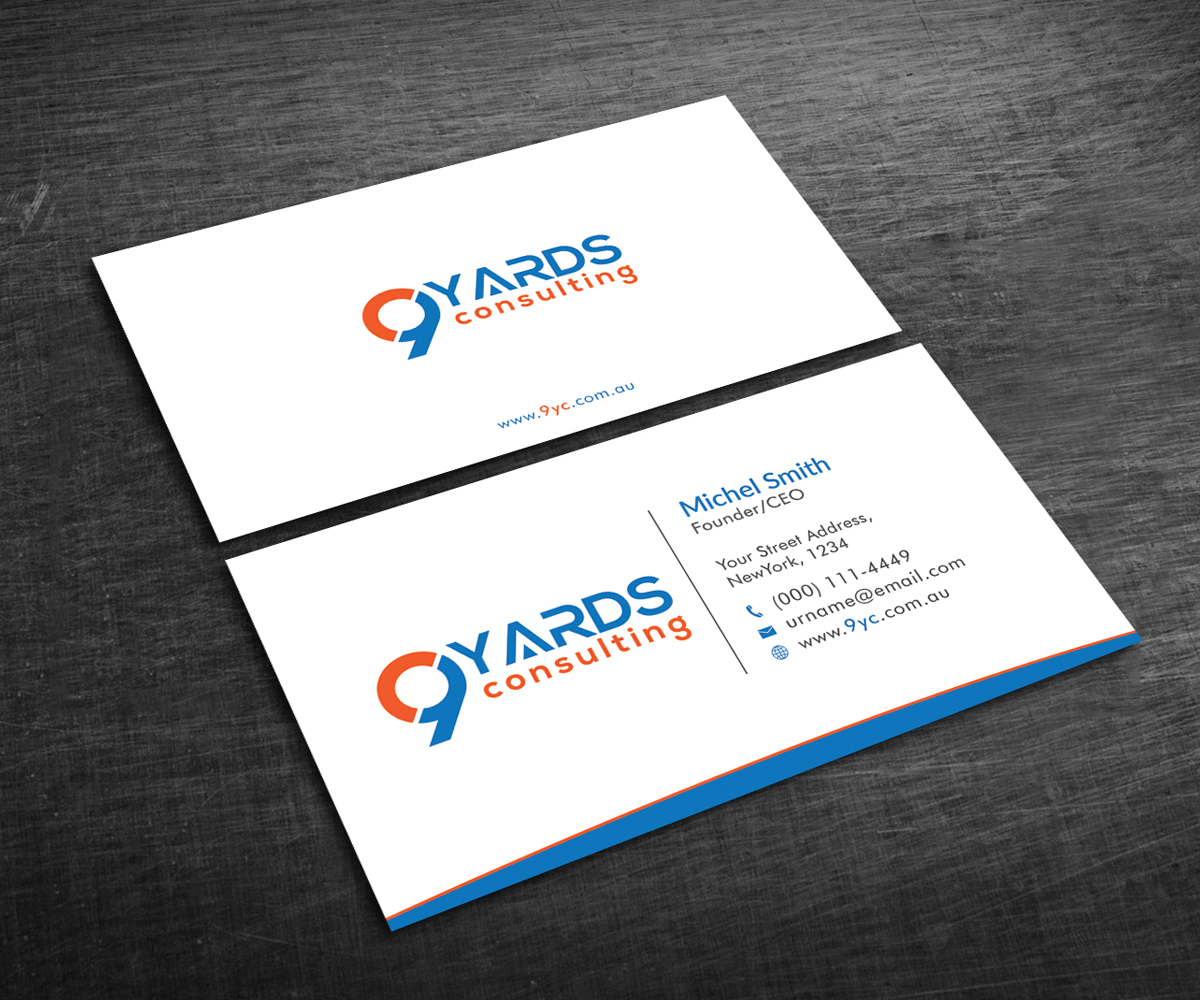 Business Card Design by Graphic Flame for 9Yards Consulting | Design #15138199