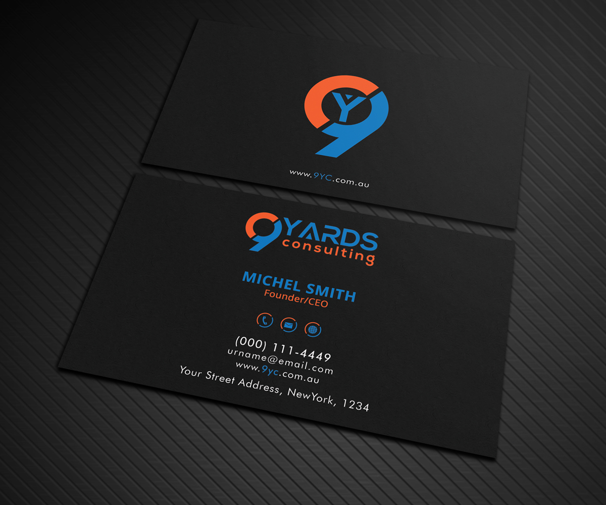 Business Card Design by Graphic Flame for 9Yards Consulting | Design #15138200