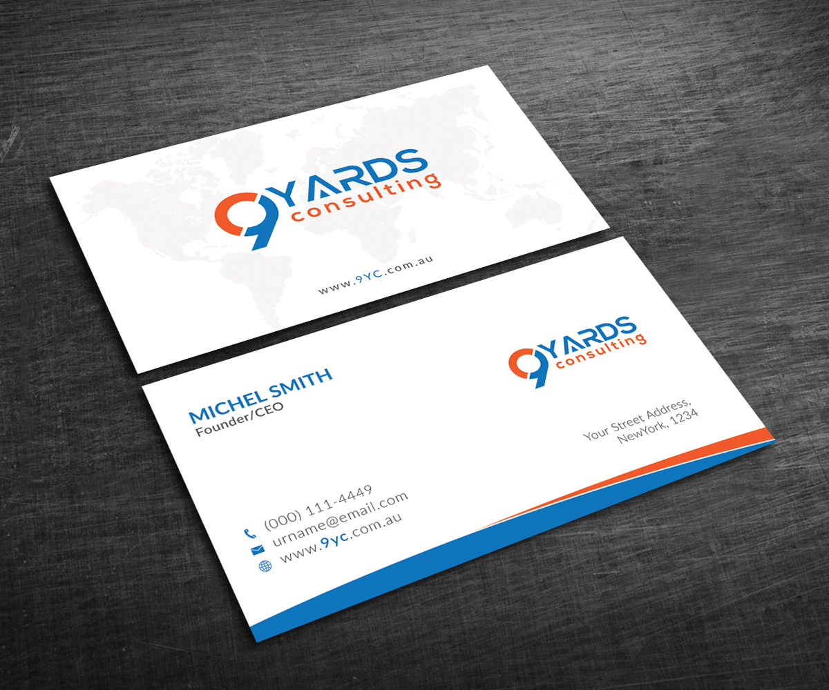 Business Card Design by Graphic Flame for 9Yards Consulting | Design #15138207