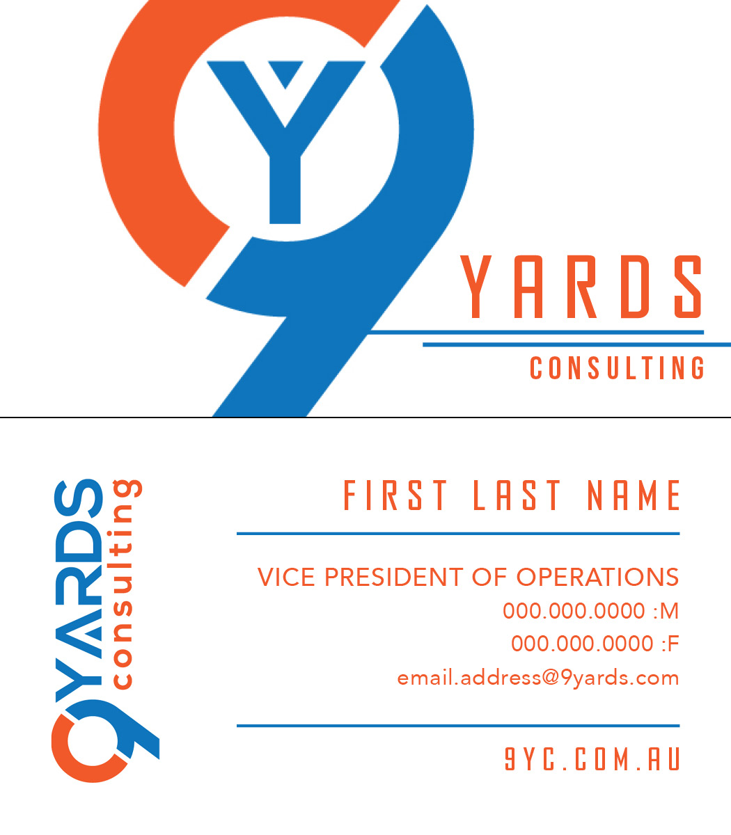 Diseño de Tarjeta de Presentación por b_ehlert para 9Yards Consulting | Diseño #15133198
