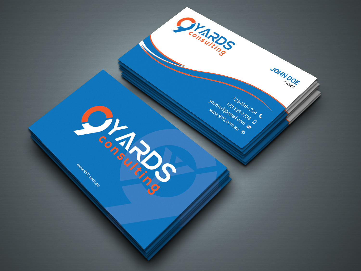 Business Card Design by zahidrabby.bigc for 9Yards Consulting | Design #15151612