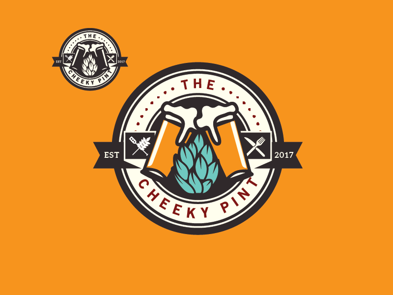 Logo Design by Mandy Illustrator for The Cheeky Pint | Design #15385200