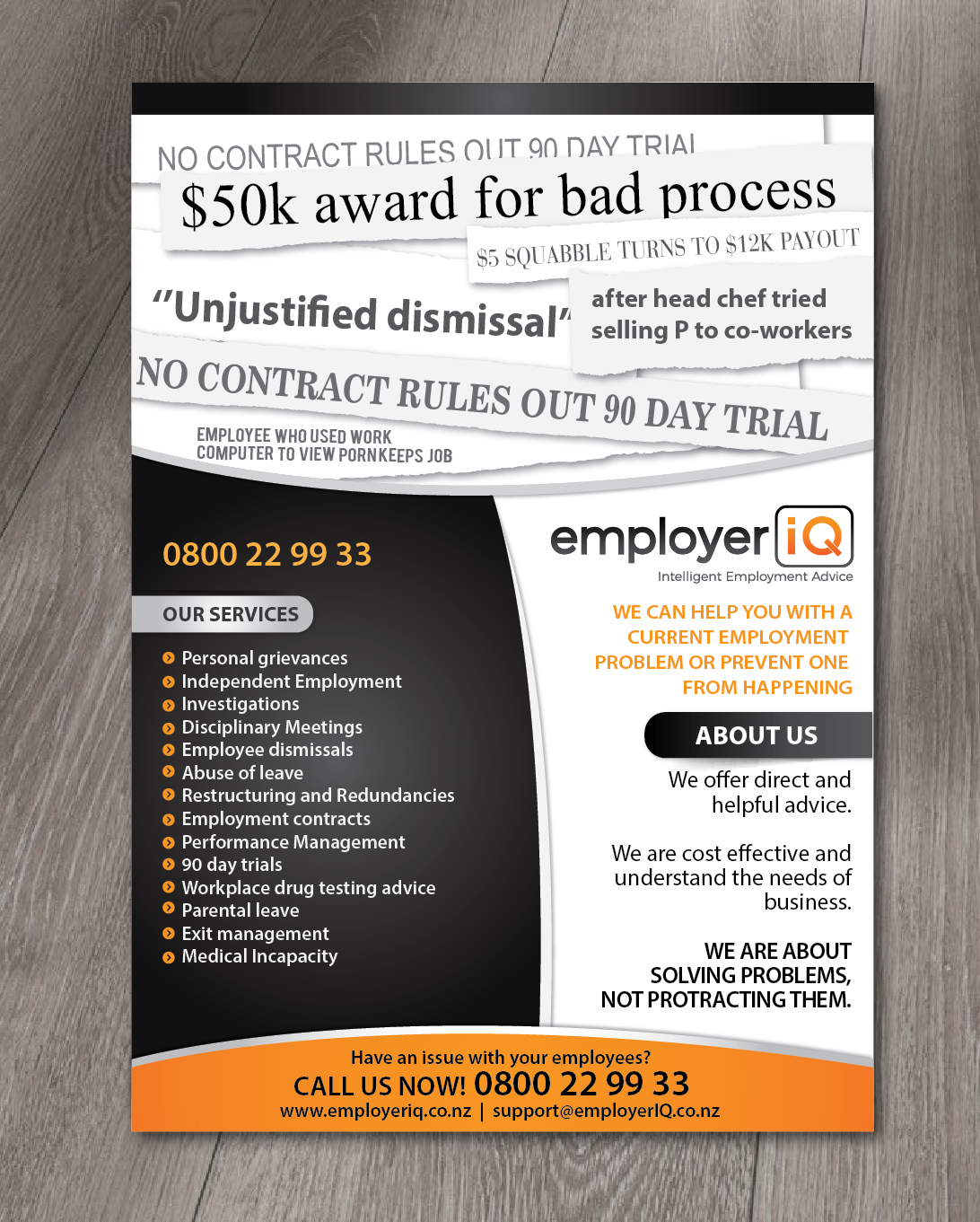 Diseño de Flyer por alex989 para SK Employment Law | Diseño #15174056