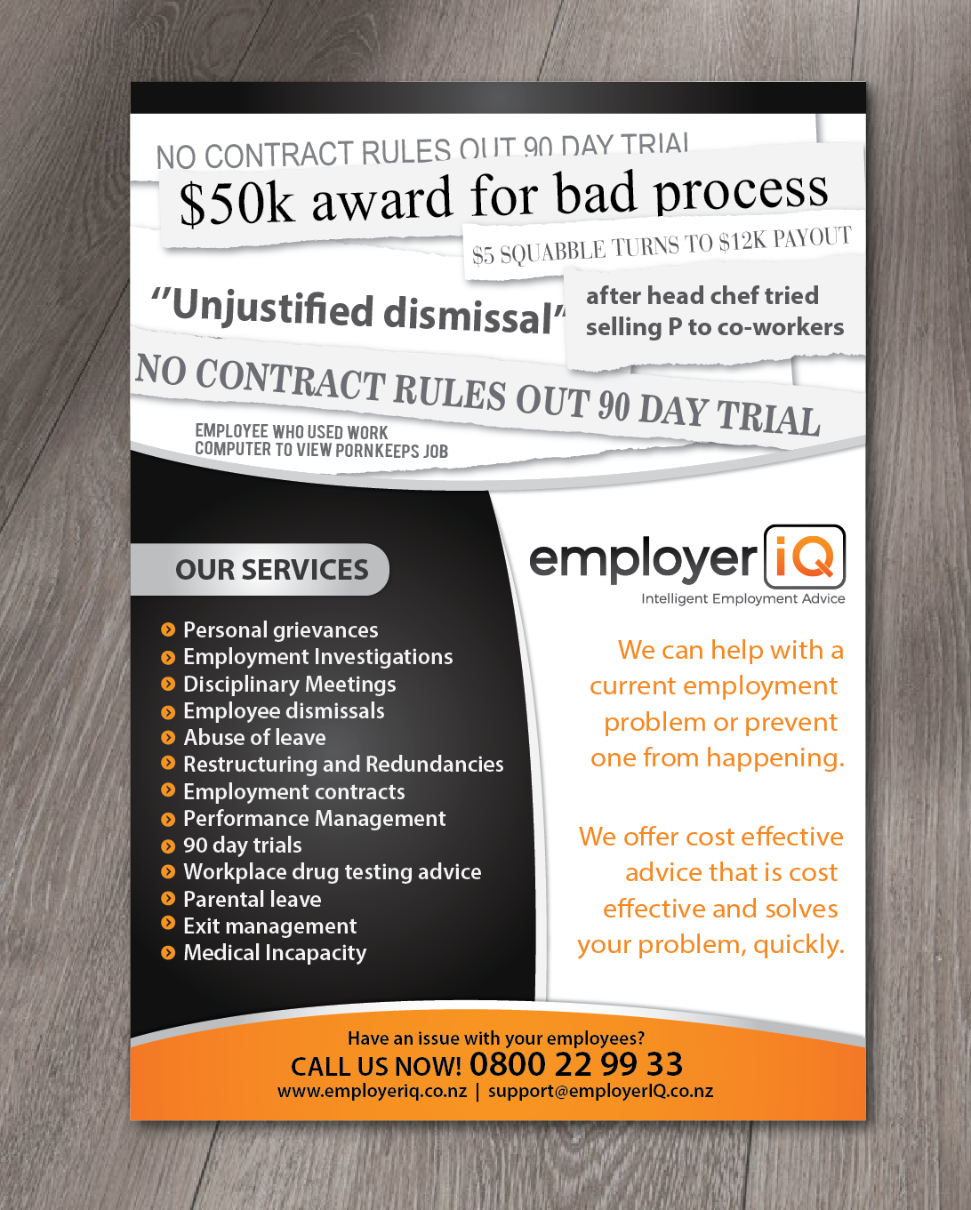 Diseño de Flyer por alex989 para SK Employment Law | Diseño #15180150