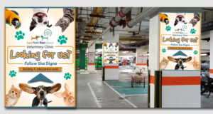 Navigate the Underground Car Park to 2F4P Vet Clinic | Poster-Design von Lesaba Design