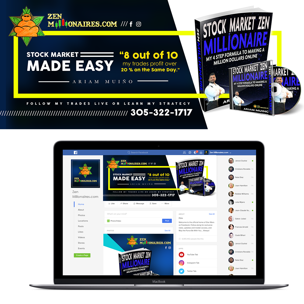 Diseño de Facebook por woohestudio para ZenMillionaires | Diseño #15133204